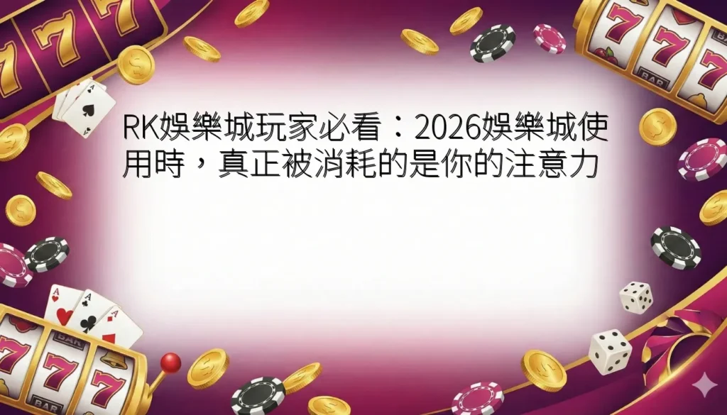 RK娛樂城玩家必看：2026娛樂城使用時，真正被消耗的是你的注意力