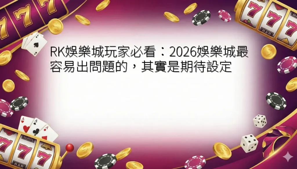 RK娛樂城玩家必看：2026娛樂城最容易出問題的，其實是期待設定